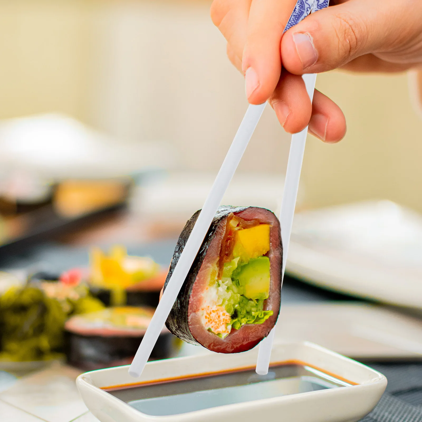 

10Pairs Ceramic Chopsticks High Temperature Resistant Smooth Round Multi Tableware Gift Ceramic Chopsticks