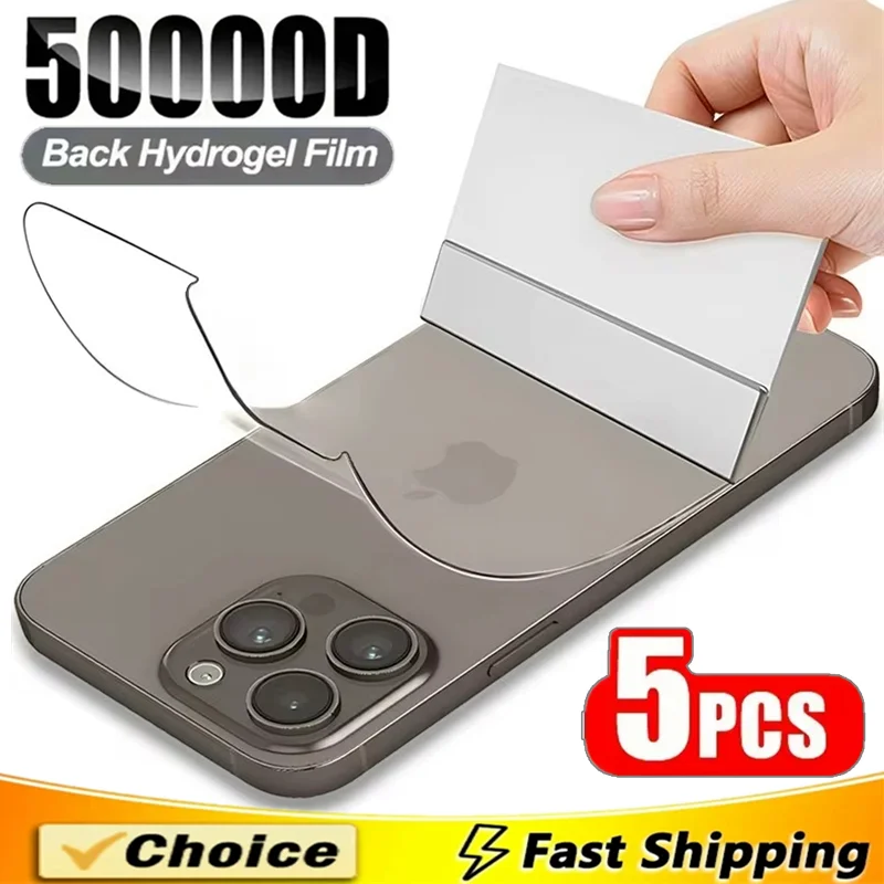 

5Pcs Back Hydrogel Film For iPhone 15 13 12 11 14 16 Pro Max Screen Protector For iPhone 17 PRO XR X XS MAX 16 Plus Not Glass