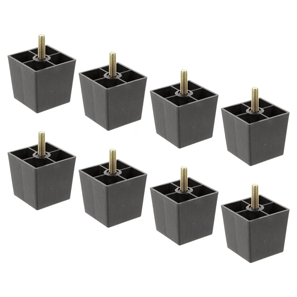 

8pcs Furniture Legs for Sofa Bed Chair Table Black Square Trapezoidal Height Adjustable Riser Replacement Feet