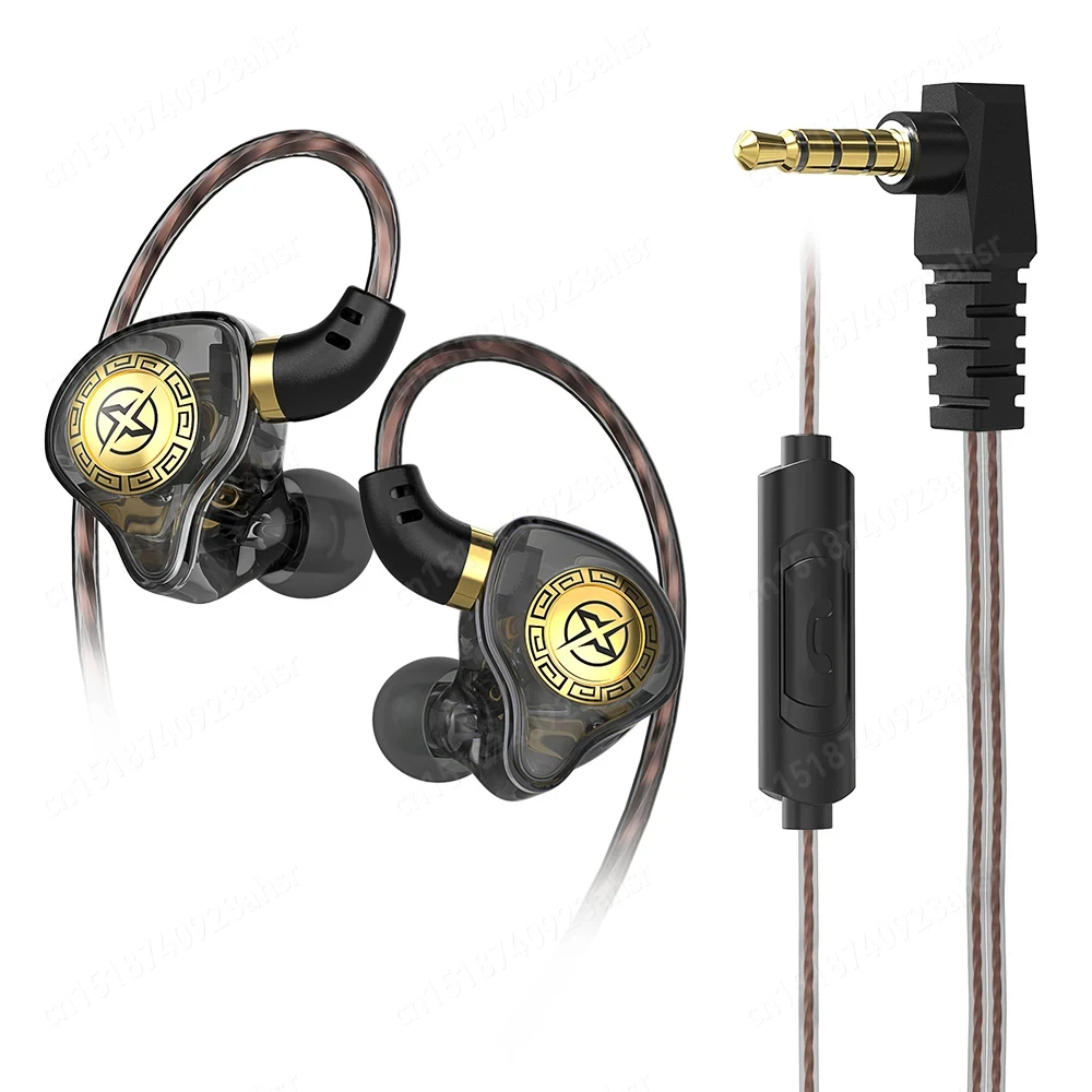 HiFi Wired Earphone In Ear Monitor Headphones with Microphone Sport Noise Cancelling Headset Dynamic Bass Earbuds Gaming Gift X7