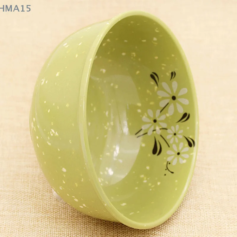 وعاء ميلامين مقاوم للكسر، أوعية سميكة لحساء الأرز على شكل زهرة، أوعية للوجبات الخفيفة، أدوات مائدة طعام بلاستيكية، أوعية صينية خضراء 4.5-8 بوصة