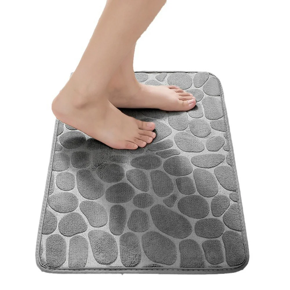 Home Pebble Embossed Door Mat Bathroom Simple Style Water-absorbing Foot Mat Household Absorbent Mat 30*40*2cm Bathmats Rugs