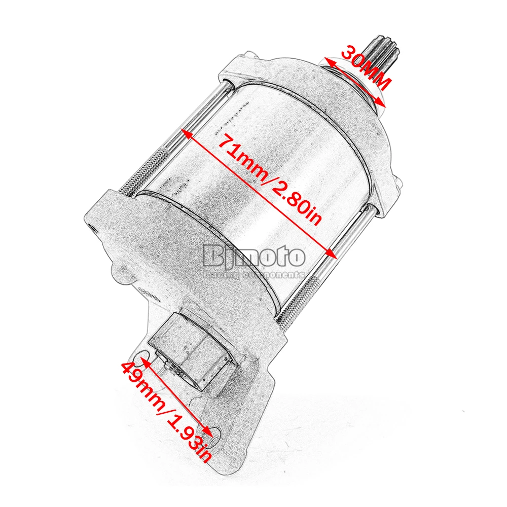 Motorrad-Anlasser für Yamaha YFZ450 YFZ450R 2010-2020 XTZ 700 Tenere FZ07 FZ-07 MT07 MT-07 MTM690 XSR700 1WS-81890-00 – Detail 7