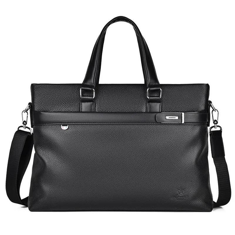 Fashionable Head Layer Cowhide Briefcase Genuine Leather Men Bags Men Handbag Large Capacity File New Computer Bag Crossbody Bag