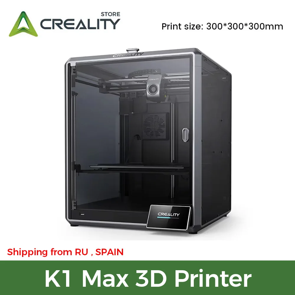 

K1 Max Creality 3D-принтер 600 мм/S Скорость печати Двухступенчатый экструдер с прямым приводом 300x3000x3000 мм 3D-принтеры с двойным вентилятором и охлаждением