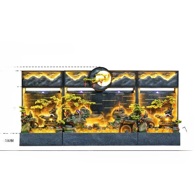 

Floor-to-ceiling fish tank ornament villa courtyard living room decorative water curtain wall outdoor fish