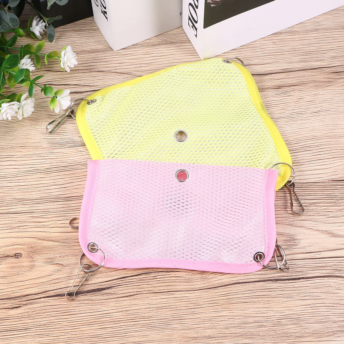 

2pcs Pet Bed for Small Pets Hamster Hanging Cradle Breathable Mesh Foldable Lightweight Cat Hammock Portable Animal Hammock S
