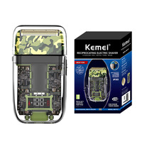Kemei KM-TX7 Transparent Electric Shaver For Men Electric Razor Rechargeable Beard Shaver Floating Face Care Shaving Machine
