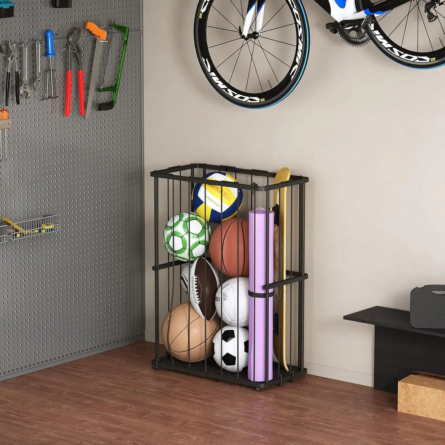 Cross-border supply storage rack, elastic rope sports ball hoop, thickened steel high-quality basketball hoop, competitive stora