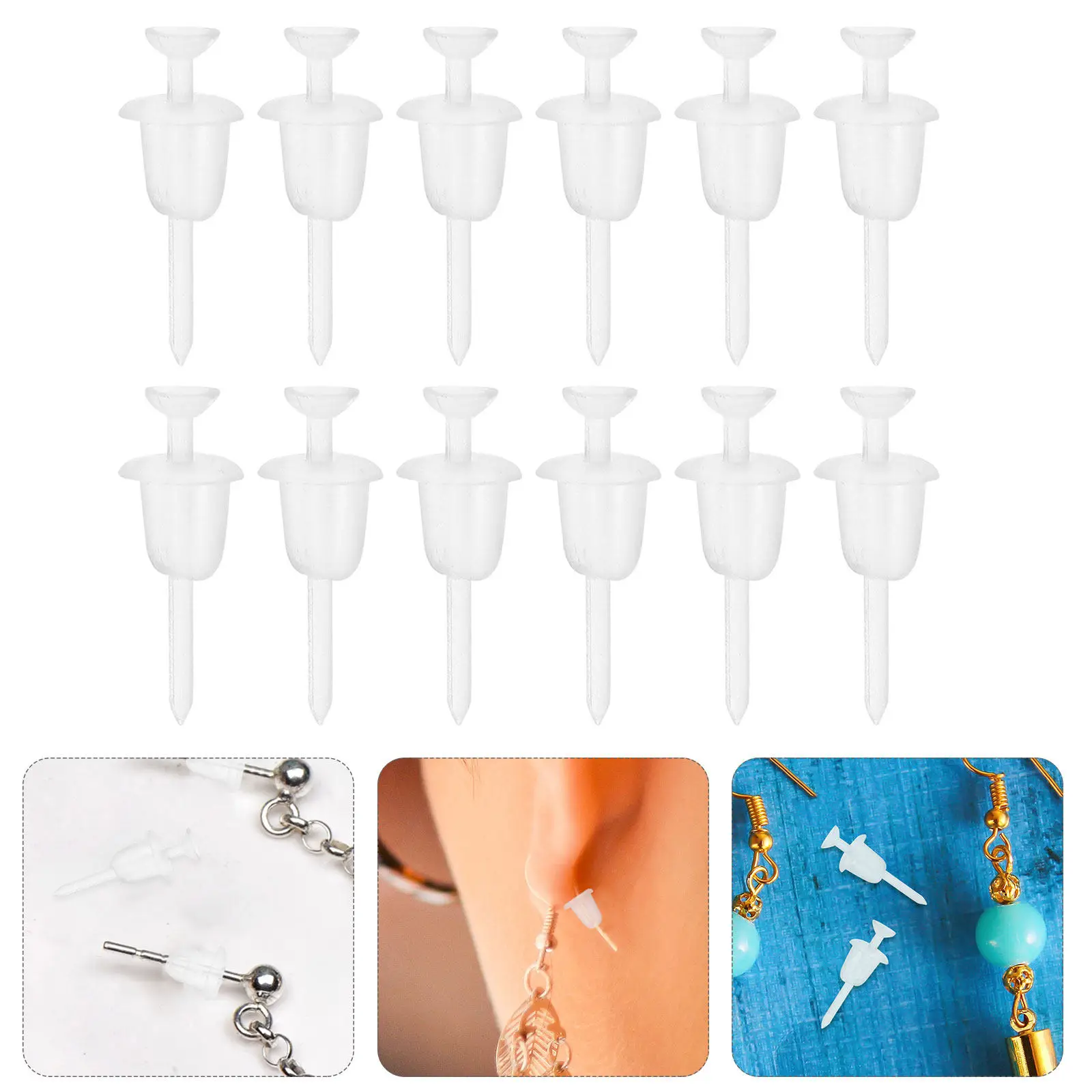 

300Pairs Clear Earring Backs for Studs Soft Transparent Secure Locking Stoppers for Sports Daily Wear Piercing Replacements