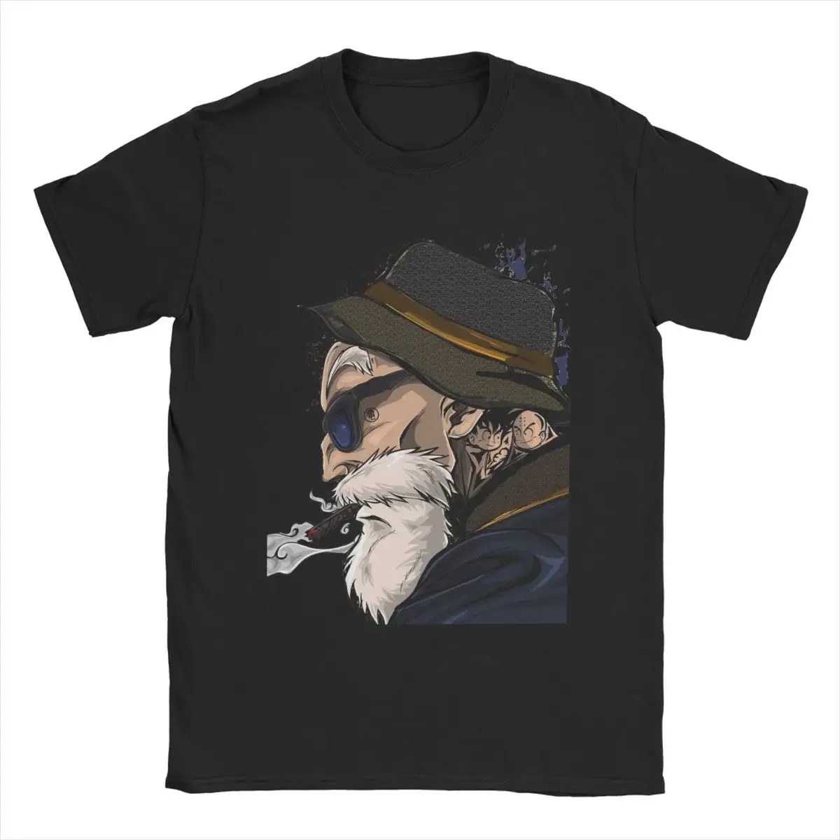 2026 Summer Dragon Ball Master Roshi Oversized T-shirt High Quality 100% Cotton Beach Scene Print Unisex Retro Streetwea