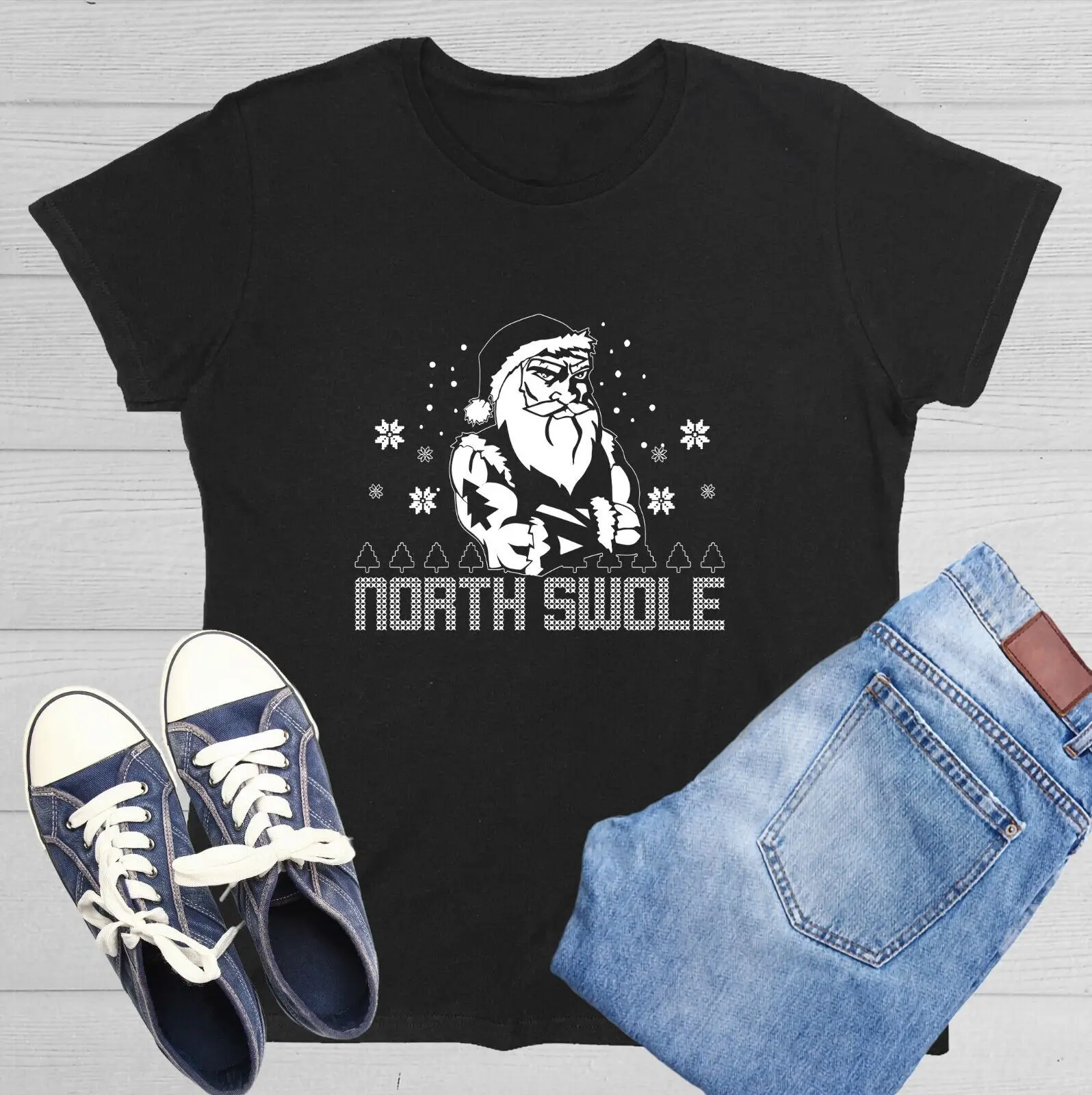 North Swole Sarcastic Novelty Graphics Funny Womens T-Shirt