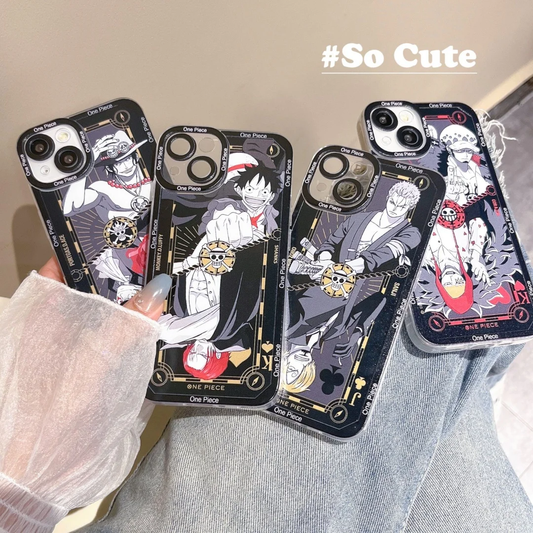 اليابان الكرتون قطعة واحدة لوفي زور جراب هاتف آيفون 16 15 14 زائد 17 برو 12 13 11 ميني ماكس 17 برو ايس القانون سانجي غطاء ناعم