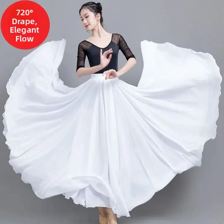 720 Deee Oversized Skirt Ultra Wide Hem awl f-length Skirts for Square Dance And Ethnic Dance High Waist Slimming