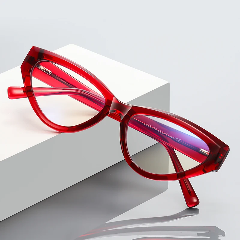 VCKA Cat Eye Prescription Myopia Glasses Thick Frame NEW Women Fashion Discoloration  Anti Blue Light Eyewear -0.50 TO -10