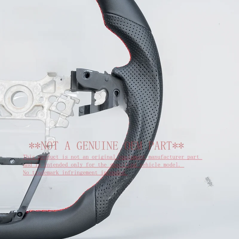 For 18-23 Honda 10th Gen Accord Full Leather Red Stripe Modified Steering Wheel Horn Cover Shell