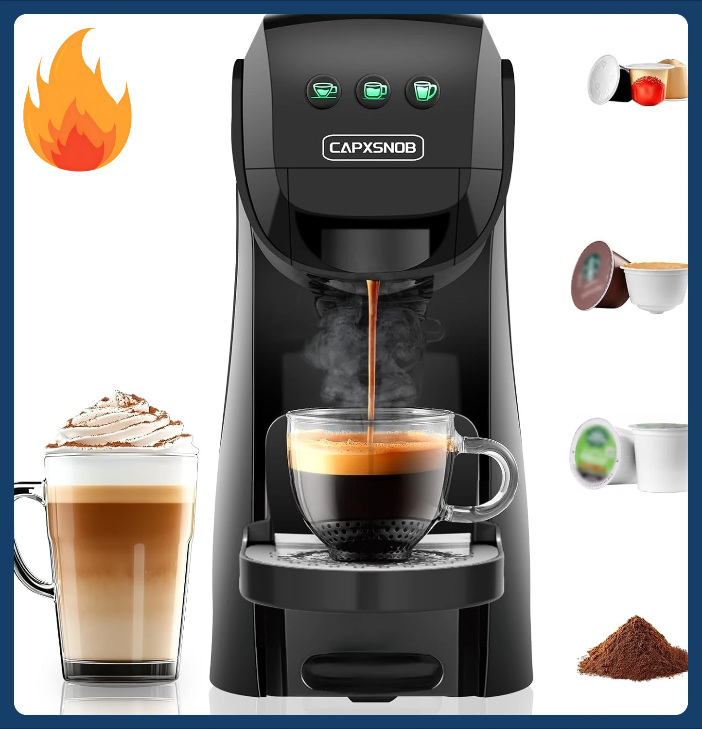 [سعر مخفض! ]Warriors1 ماكينة صنع القهوة ذات الخدمة الواحدة لكوب Keurig K، ماكينة إسبريسو لـ Nespresso Original، Dolce Gusto Po