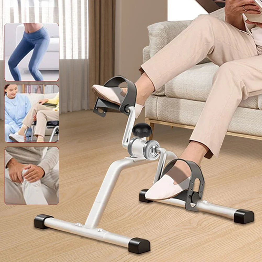 Mini faltbares Fußpedal-Trainingsgerät mit einstellbarem Widerstand, Arm- und Bein-Heimtrainer, Fahrradpedal-Trainingsgerät für Heimtraining