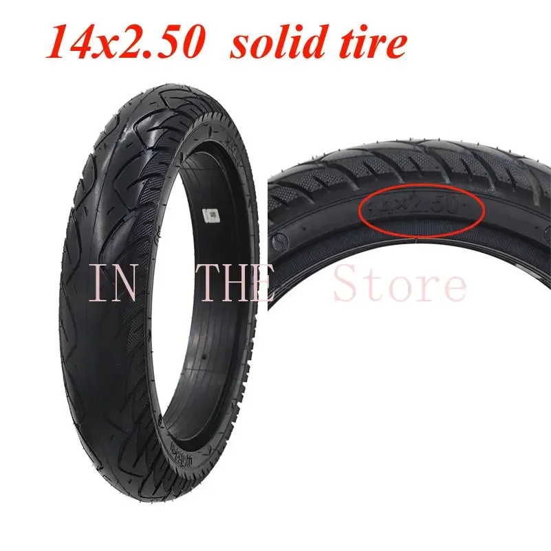 14x2.50 Solid Tire for Electric Vehicles 14 Inch Explosion-Proof Wheel Accessory Suitable for E-Bike And Scooter