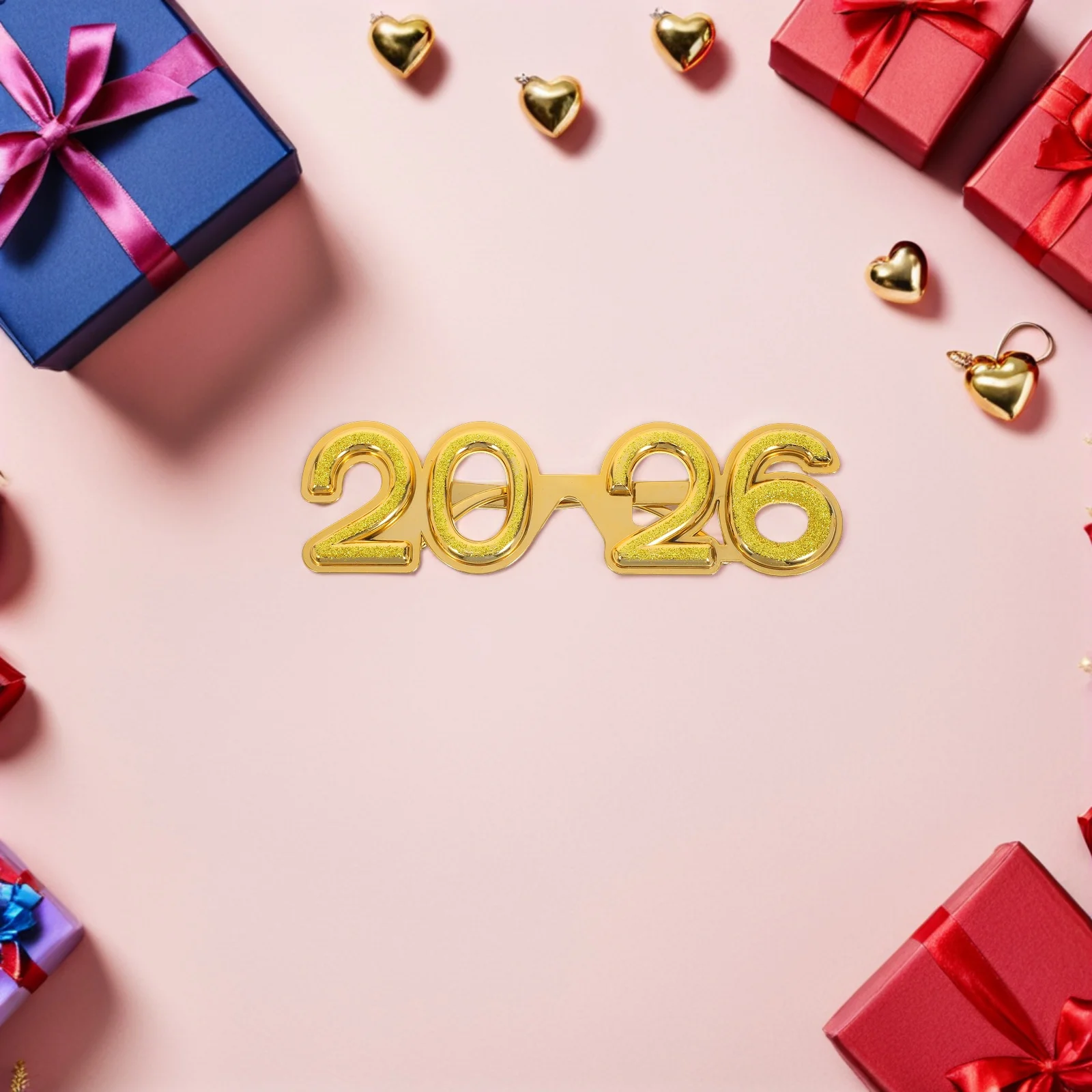 

New Year Eye Glasses Photo Booth Props Eve Eyeglass Costume for Women PC Funny Glitter Eyeglasses