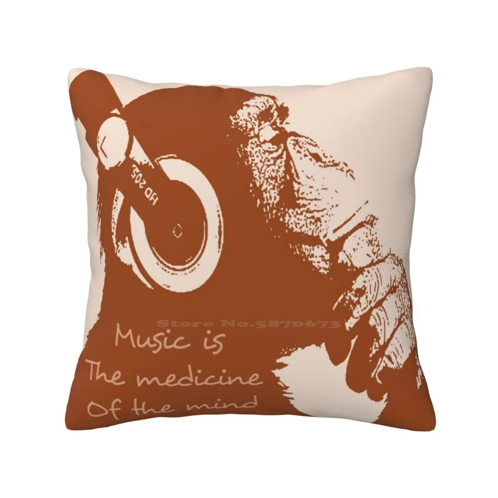 Music Is The Medicine Of The Mind-Banksy Art And Music Quote Fashion Sofa Throw Pillow Cover Pillowcase Street Art Graffiti