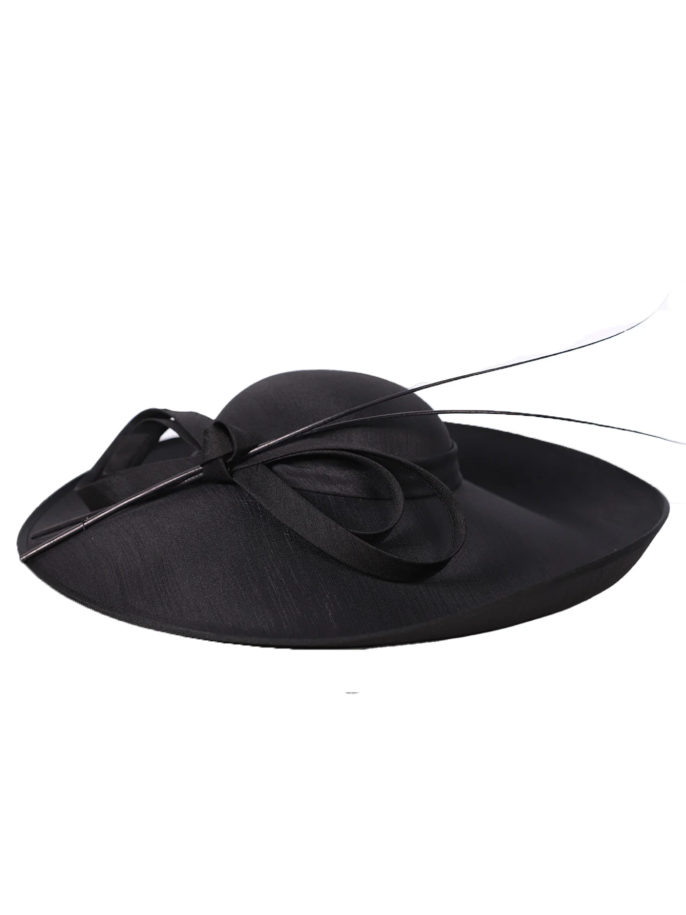 FS Royal Red Damen Hochzeiten Fascinator Hüte Frauen Schwarz Große Große Krempe Kentucky Kirche Fedoras Tea Party Kleid Sinamay Hut – Detail 15