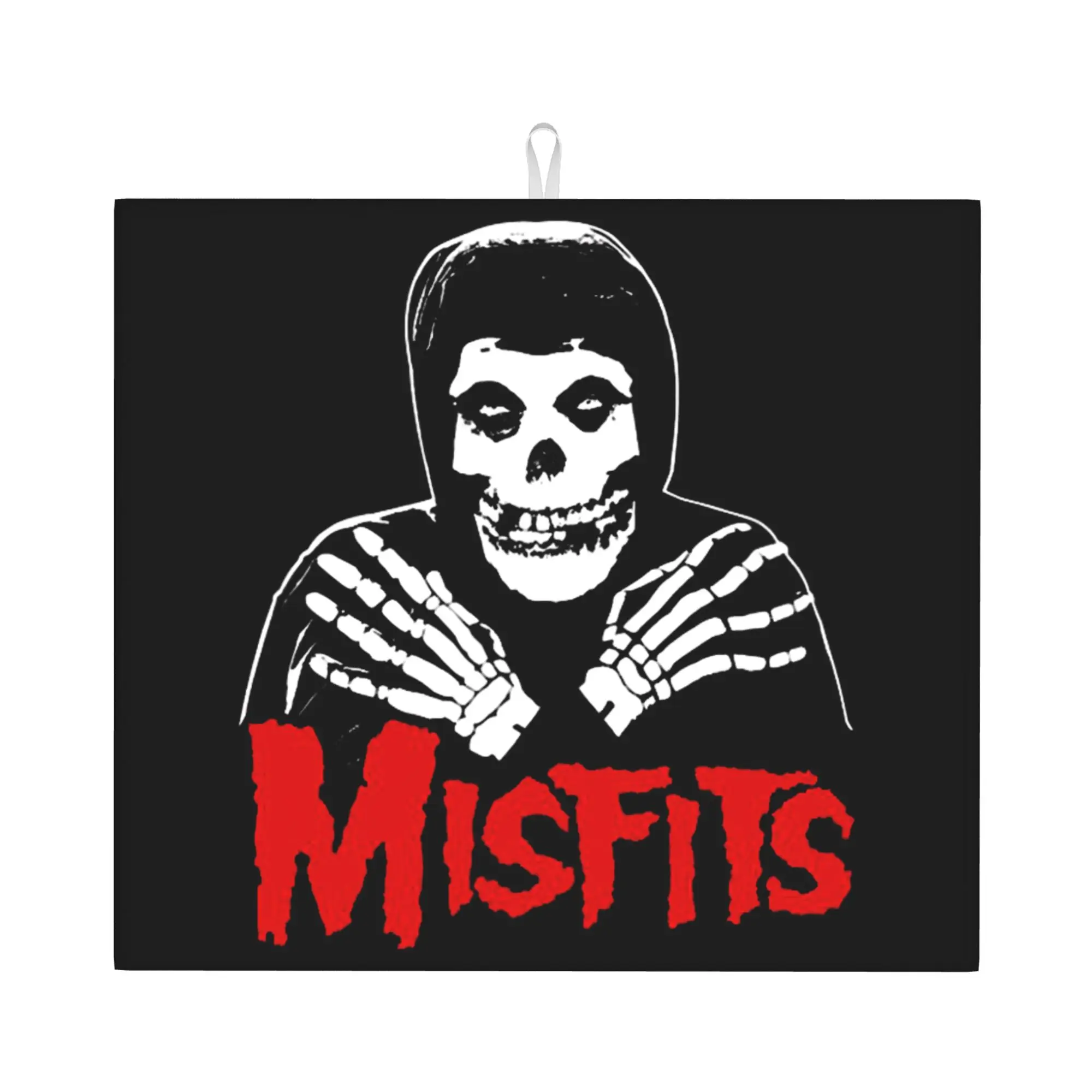 Misfits Horror Punk Rock Band Non Slip Kitchen Counter Protector Mat Barware Tableware Reusable  Bathroom Drying Mat For Kitchen
