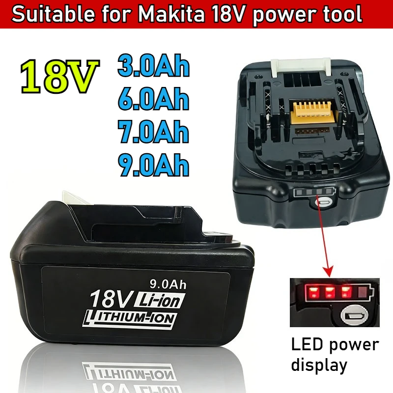 

Suitable for Makita 18V power tool 3.0Ah/6.0Ah/7.0Ah/9.0Ah lithium-ion battery Compatible models BL1840,BL1850, BL1830, BL1860B,