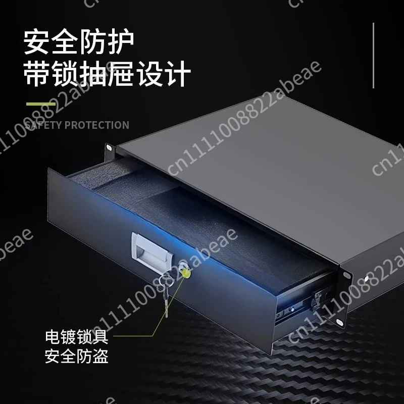 Wireless Microphone 19 Standard Cabinet Drawer Air Case Accessories 2U Metal with Lock Strap Microphone Protection Cotton