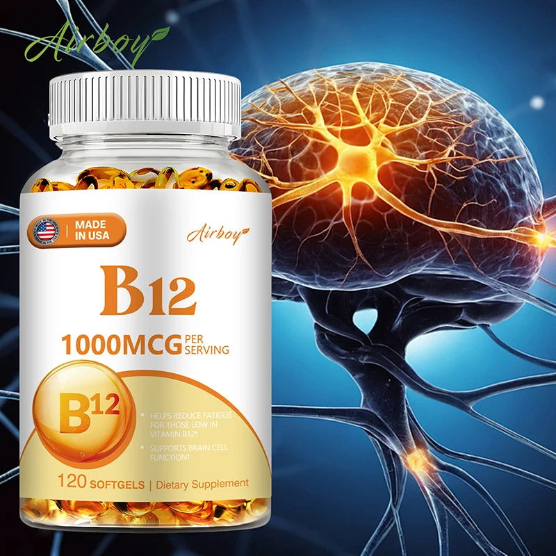 

Vitamin B12 Supplement - Energy Metabolism, Nervous System and Blood Cell Care, Relieve Anxiety and Irritability