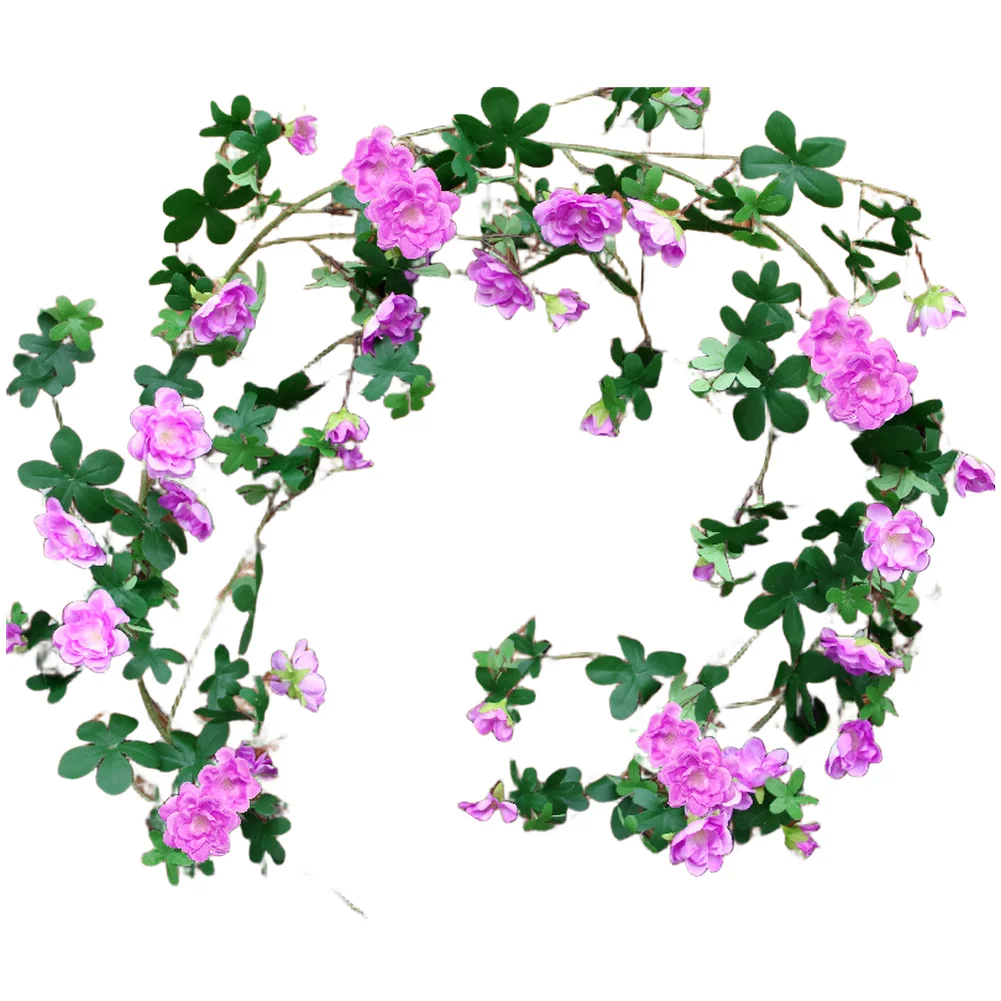 Silk Vine Garland 1.8m Artificial Flower for Wedding Ceremony Decoration Wall Hanging with Shapable Wire and Soft Texture