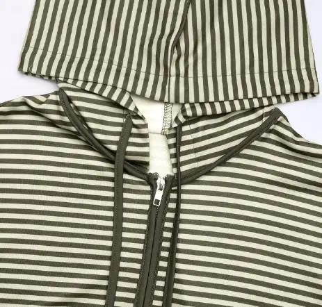 Women Coat Latest Hot Selling Fashionable 2025 New Autumn Zipper Cardigan Korean Lazy Style Hooded Striped Women's Casual Jacket