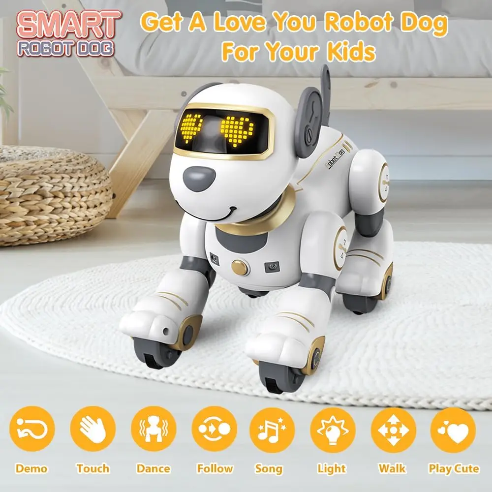 1Pc Remote Control Robot Dog Toy, Touch Follow & Programmable, 17 Functions Walking Dancing Pet Robot Gift for Boys Girls Kids 3