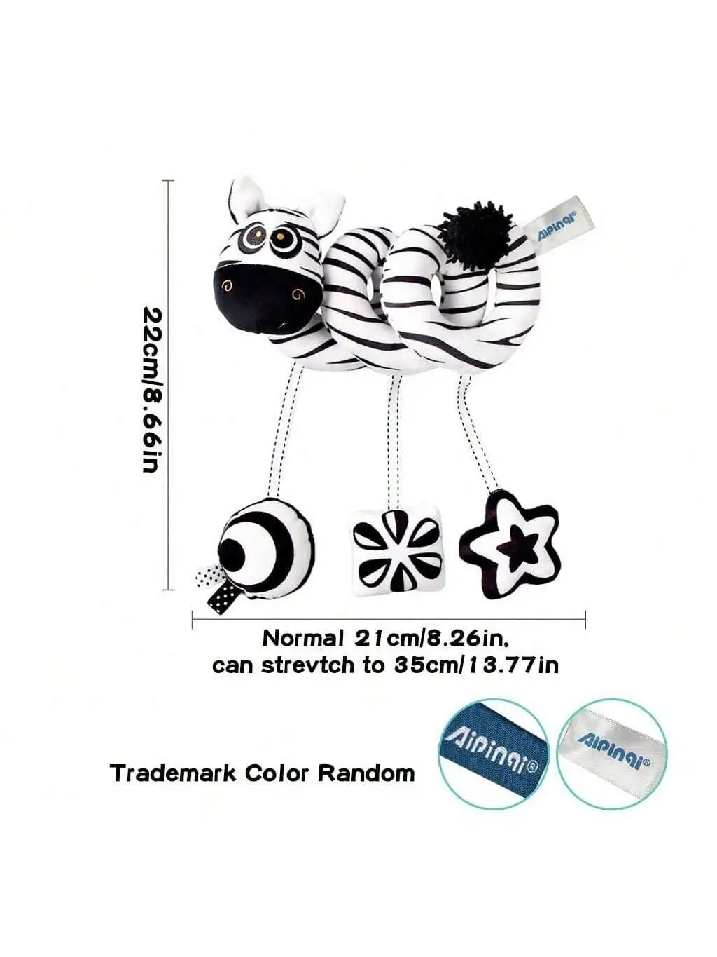 1pc zwart-wit dier baby mobiel windbell speelgoed, visuele stimulatie wieg speelgoed geschikt voor 0-3 jaar oude baby, pasgeboren cadeau