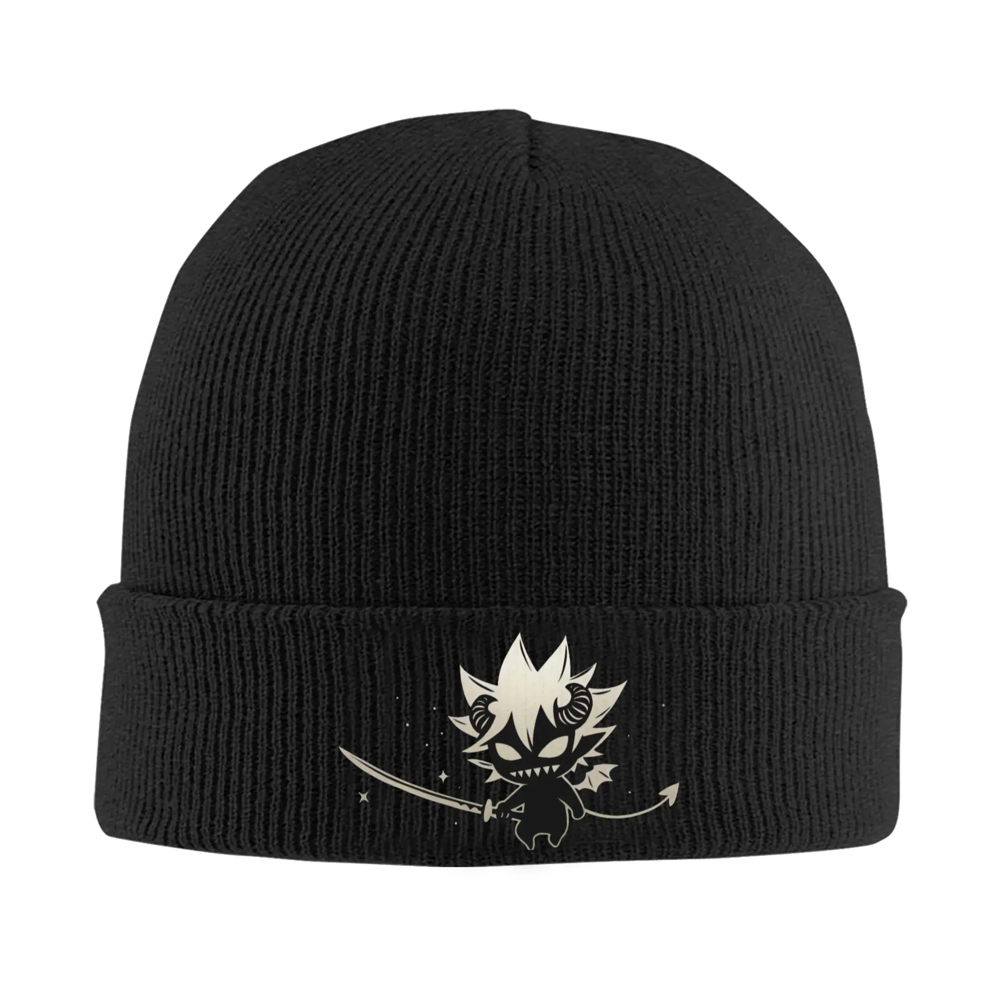 Cute Devil Black Clover Anime Knit Hat Beanies Autumn Winter Hats Warm Acrylic  Hip-hop  Caps for Men Women Gifts