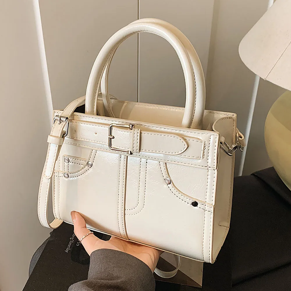 

Square Single Shoulder Bags for Women Fashion High Quality Burgundy Pu Leather Handbags Designer Lady Commuting Crossbody Bag