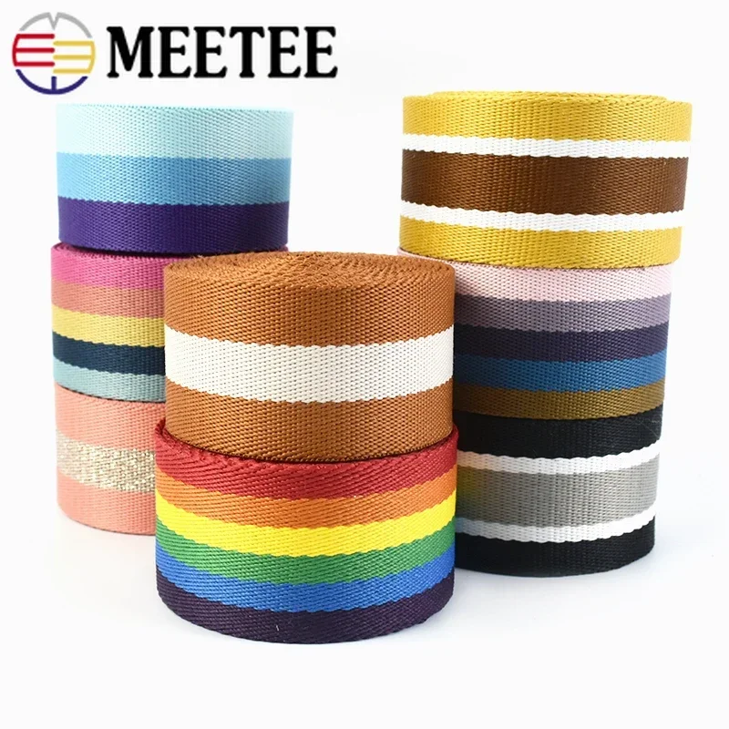 Meetee 4M 38mm Polyester Farbe Plain Weben Gurtband Taschen Band Band Band DIY Kleid Dekoration Spitze Band Nähen zubehör