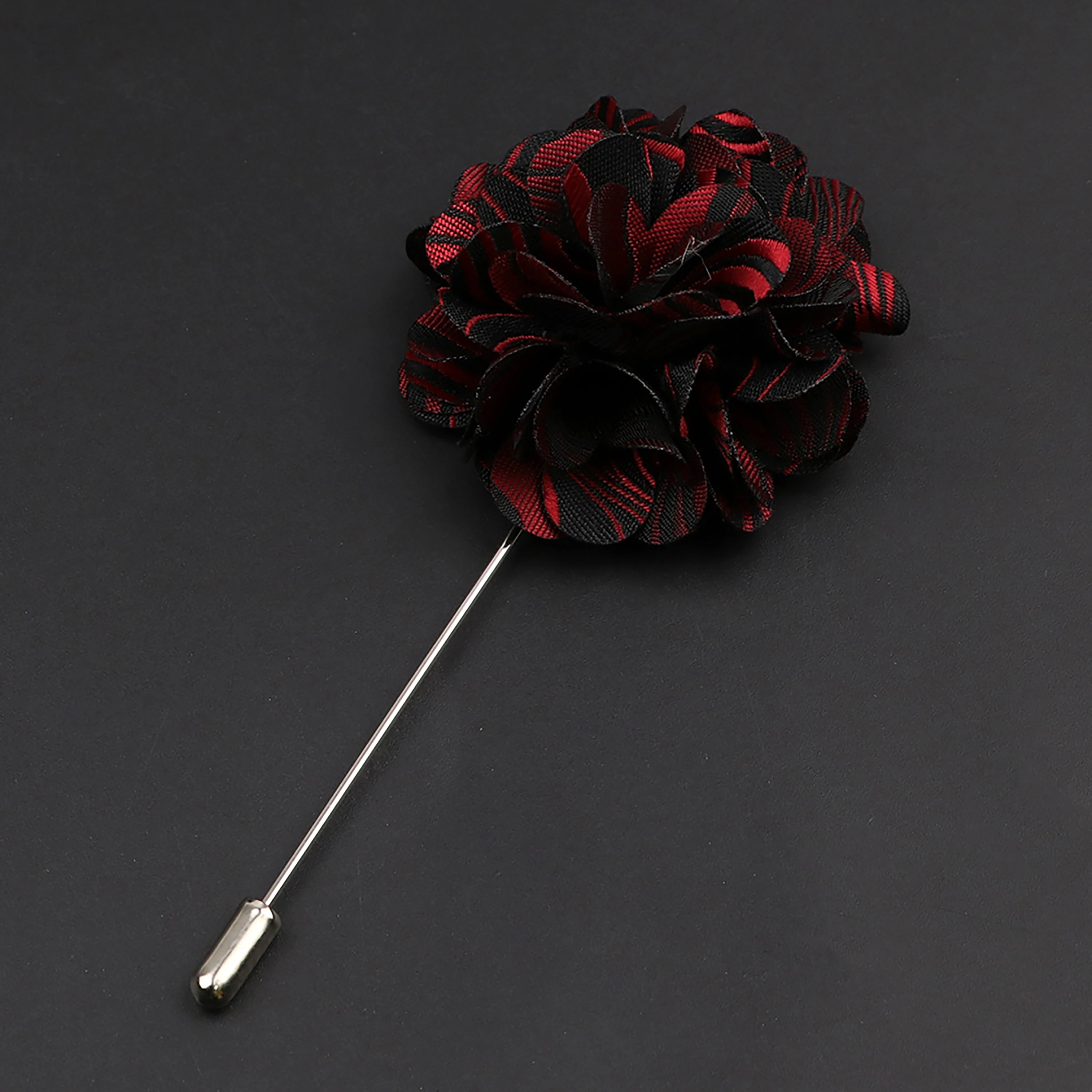 Men\'s Handmade Fabric Brooches Rose Floral Lapel Pin Matching Suit Shirt Clothes Accessory Fit Wedding Party Bussiness Gift