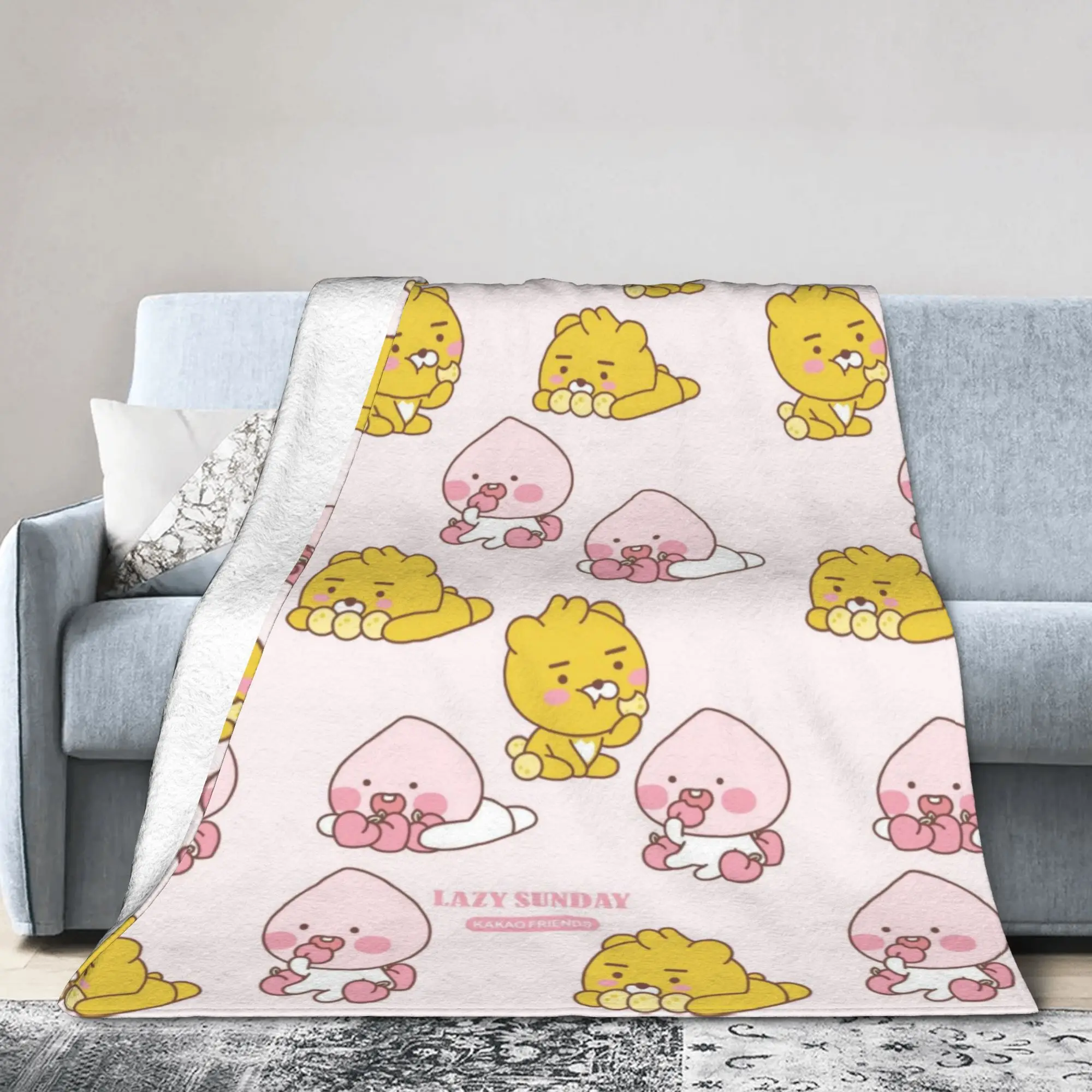 K-Kakao F-Friends رمي بطانية للأريكة لينة مريحة بطانية قطيفة 50x60 بوصة متعددة الحجم المفرش لجميع المواسم #3