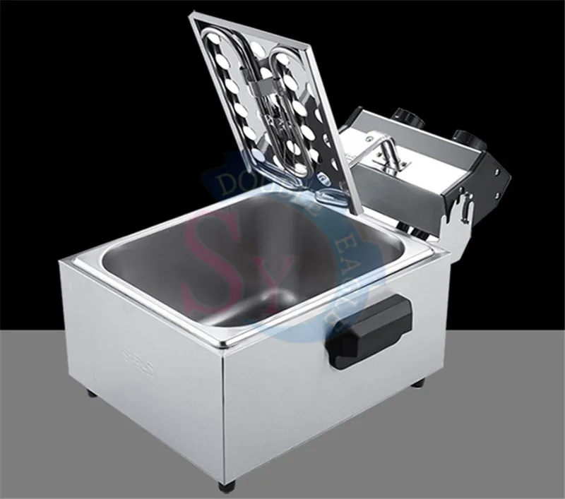 6L Stainless Steel Electric Deep Fryer Smokeless Street Snack French Fries Chicken Grill multifunction Hotpot Oven Fryer Tank