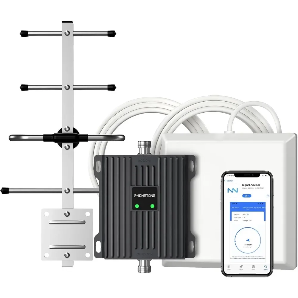 HOME.Cell Phone Signal Booster for Verizon and AT&T  Up to 4,500 Sq Ft Boost 4G LTE 5G Signal on Band 12/13/17