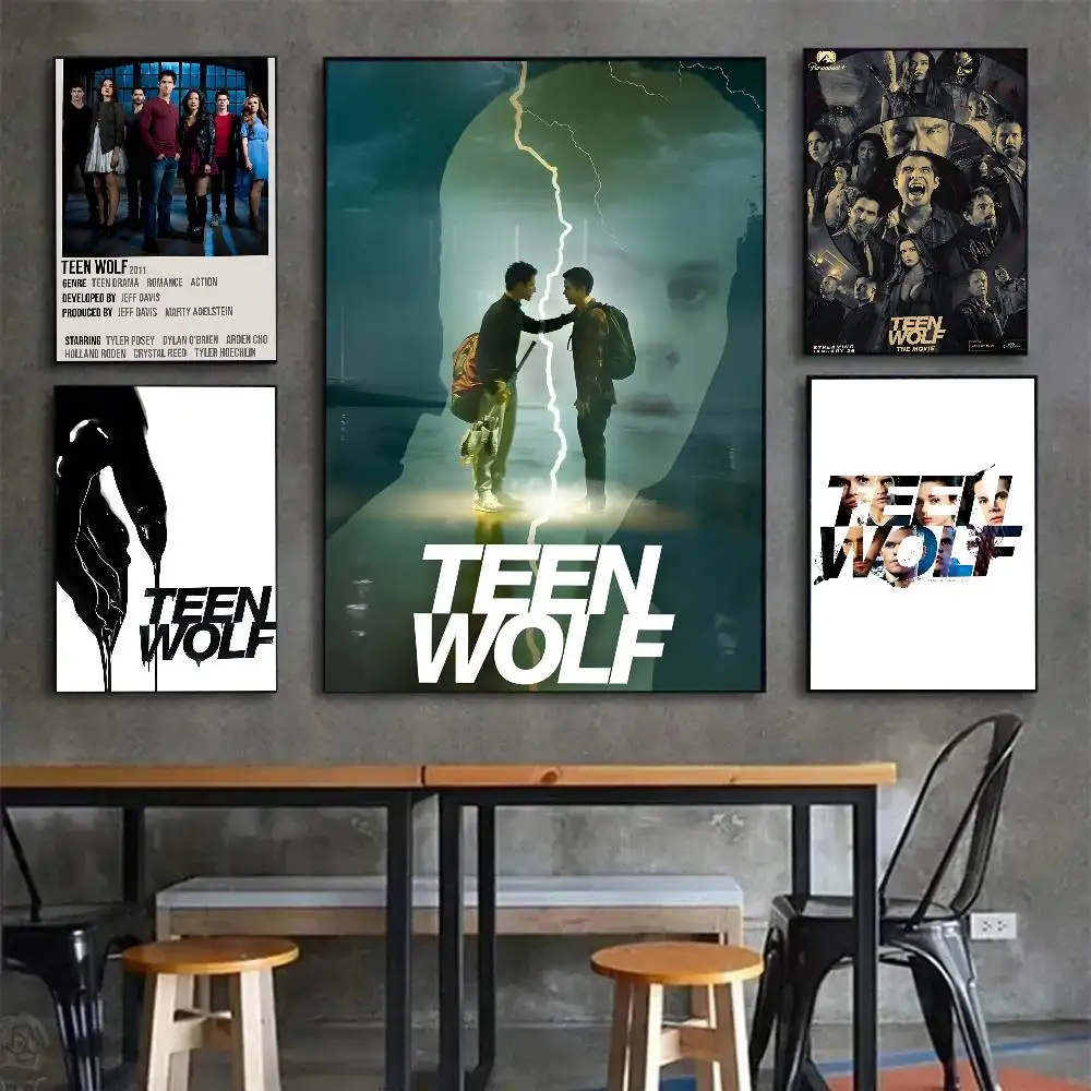 ملصق فني عتيق على شكل ذئب في سن المراهقة مع مطبوعات هدية تزيين غرفة النوم وغرفة المعيشة