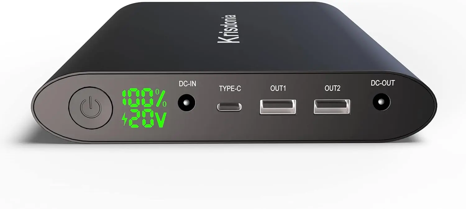 50000mAh Portable Laptop Power Bank with QC3.0 USB & Type-C, Adjustable 5-20V for Laptops, Tablets, Smartphones