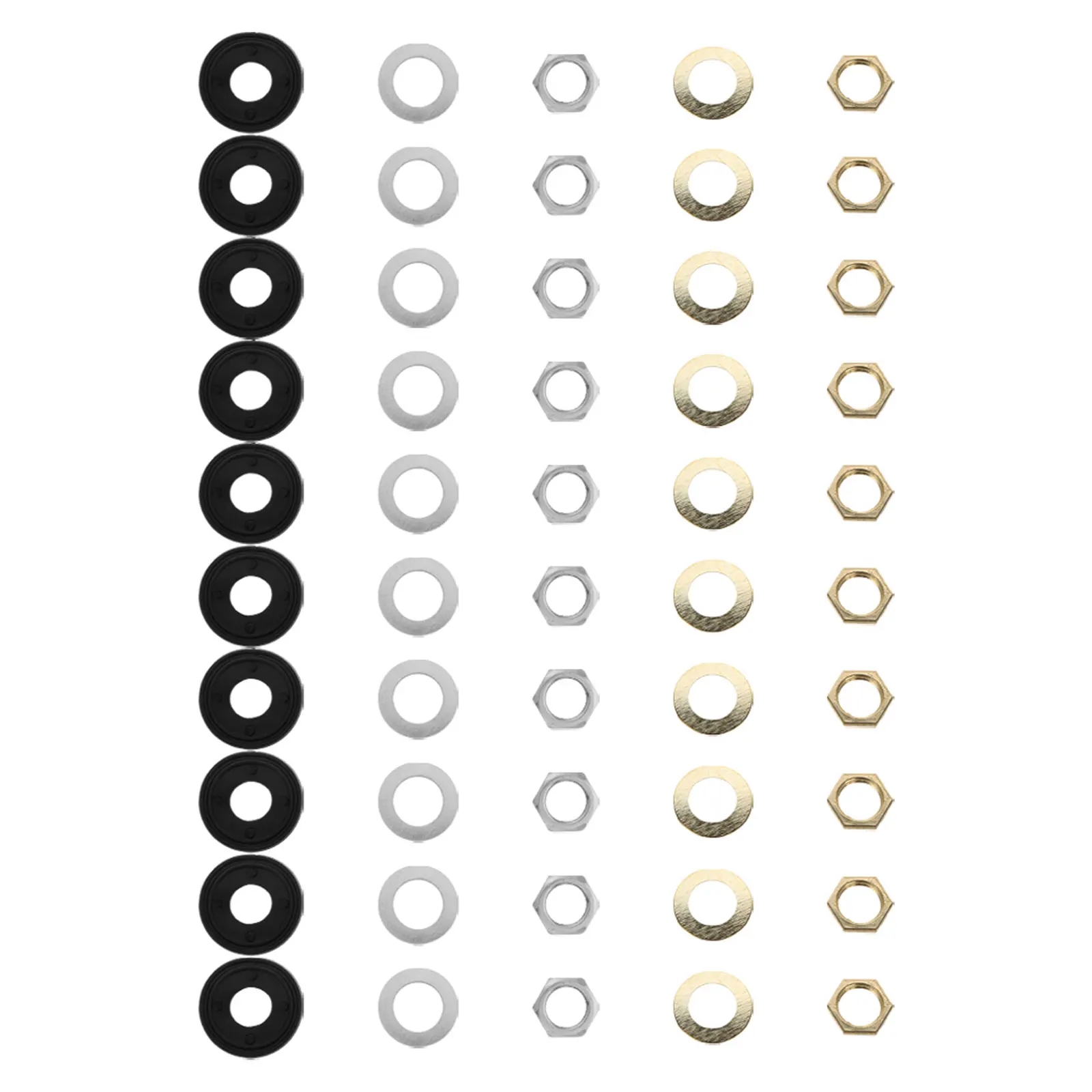 

40 Sets Clock Fittings Hardware Parts and Accessories Nuts Washers Movement Replacement Mechanism Repair