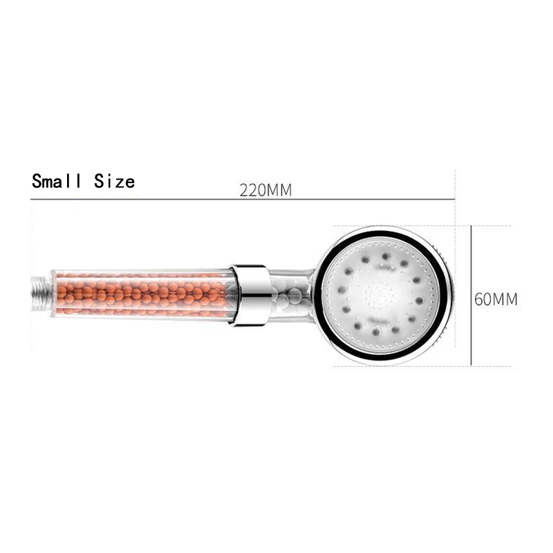 

Home Bathroom Negative Ion LED Showerhead SPA Pressurized Showerhead Temperature Sensing Three Color Small Size 220*60mm D4