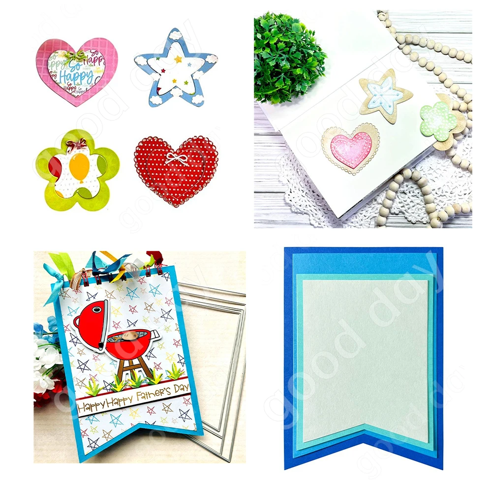 

DIY Metal Cutting Dies Holiday Gift Cards Greeting Cards Journals Albums Shaped Bookmarks Dies Set Embossing Crafts Scrapbook