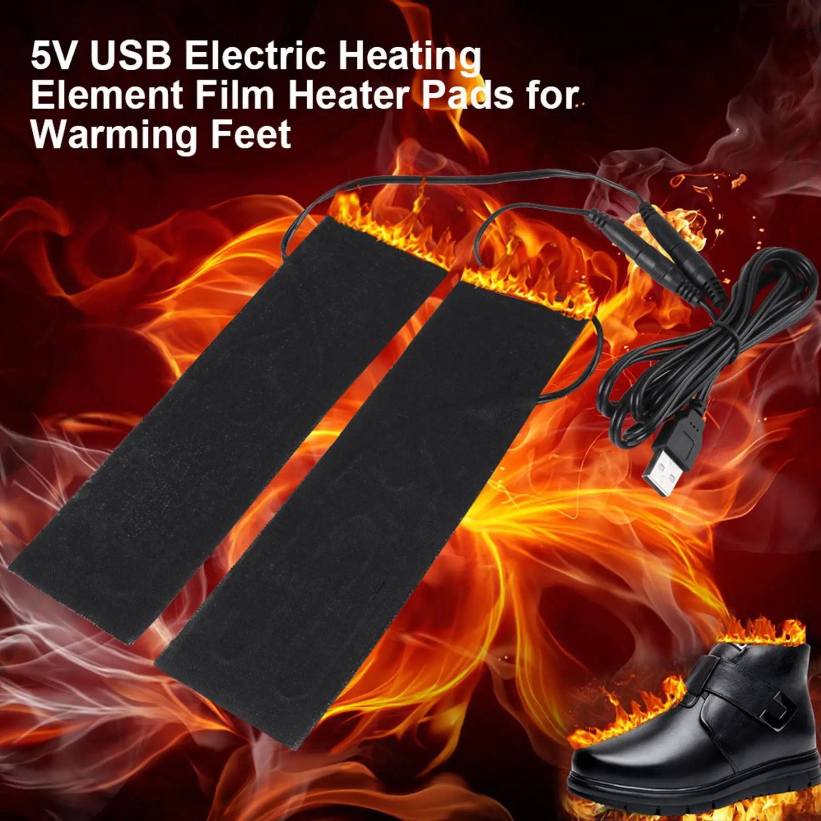 USB Electric Heating Mat 5V Carbon  Foot Warmer Pad for Outdoor Climbing & Cold Weather Comfort