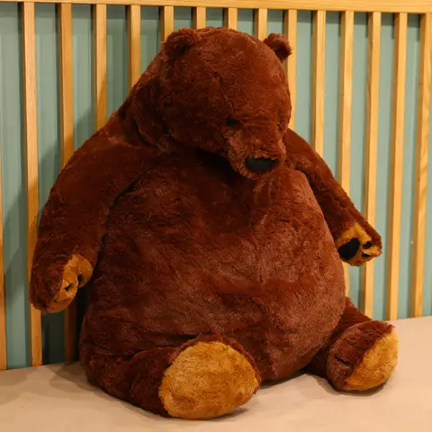 40-100cm Simulation Brown Bear Plush Toy Giant Teddy Bear Stuffed Animals Soft Cushion Doll Birthday Gifts for Girl Kids