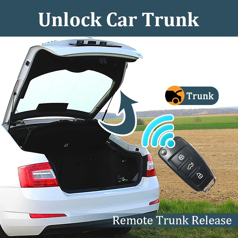 HIPPCRON 12V Car Remote Central Door Lock Keyless System Central Locking Car Alarm Central Kit 433Mhz With 2 Remote Control