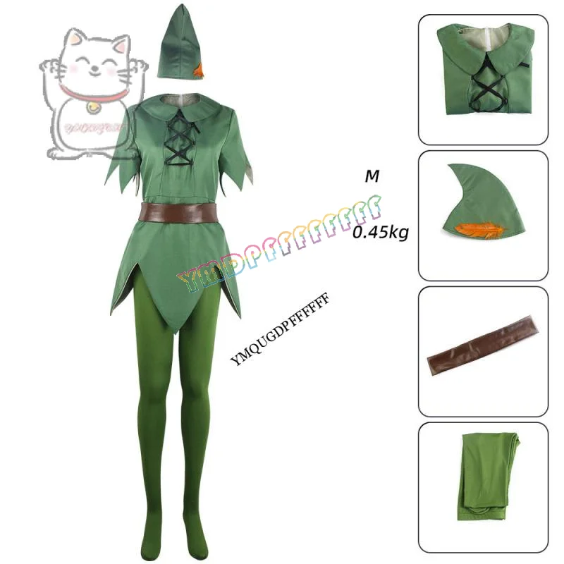 

Anime Peter Pan Green Elf costume cosplay Halloween carnival night stage performance costume